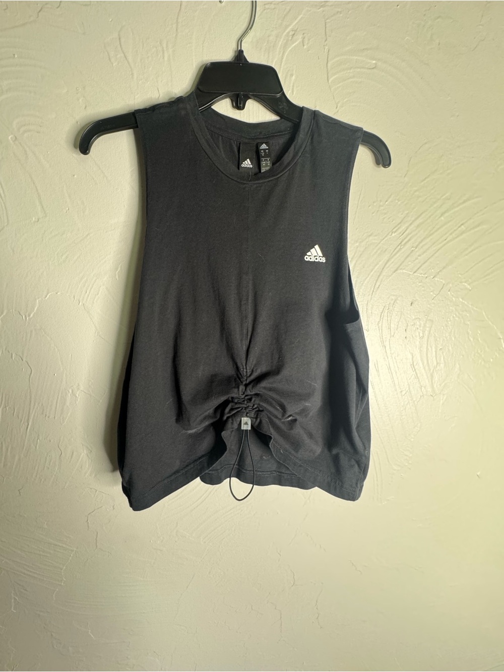 adidas Black Sleeveless Drawcord Tank